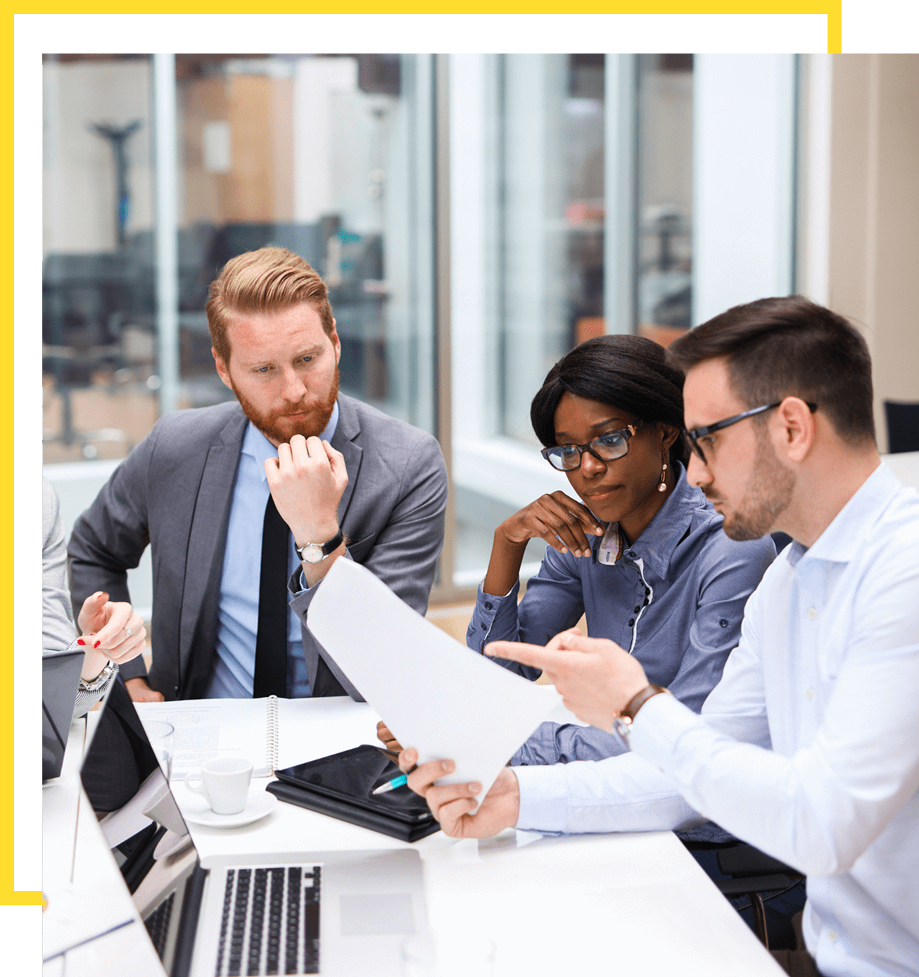 Professionals collaborating in office setting